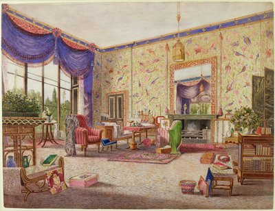 The Chinese Drawing Room, Middleton Park, Oxfordshire, 1839 by William Alfred Delamotte